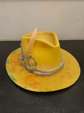 Teressa Foglia Yellow Feather Fedora